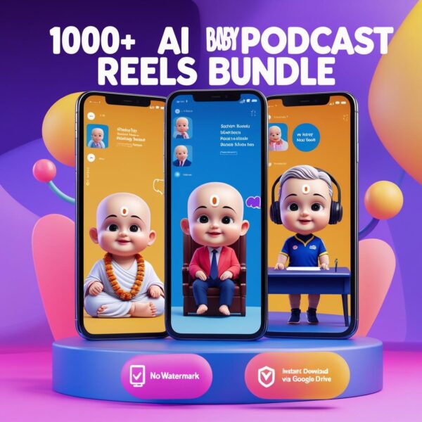 1000+ Viral AI Baby Podcast Reels Bundle – No Logo, No Watermark!